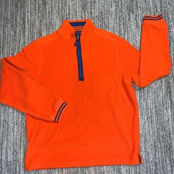 Vintage G.H. Bass & Co Men's Medium Oversized‎ Orange Pullover 1/4 Zip Jacket - Picture 1 of 6